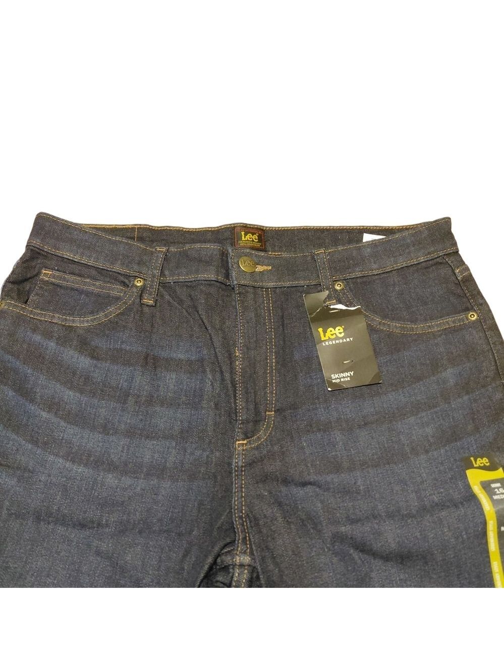 NWT Lee Legendary Skinny Jeans 16 Medium Mid Rise Dark Wash Stretch - Picture 4 of 5